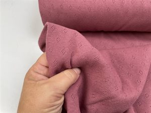 Bomuldsjersey - fin hulmønstret i flot mauve
